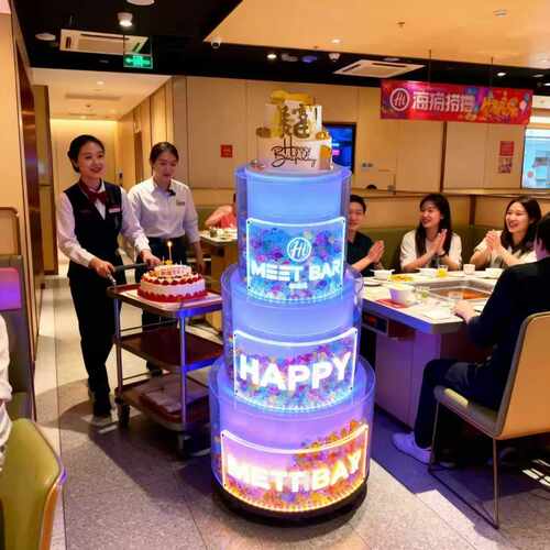 发光蛋糕推车带轮子移动酒吧夜场酒店生日快乐车道具氛围酒水推车