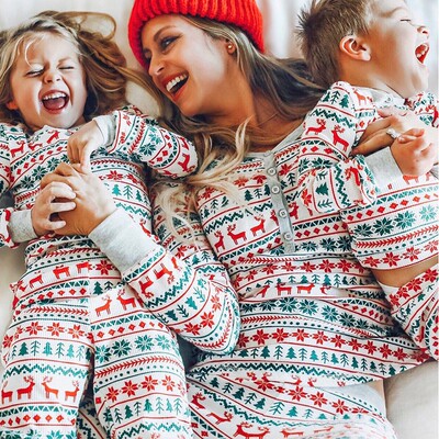Christmas Moose Family Matching Clothes Pajamas Set New Year
