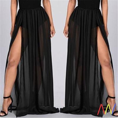 Skirts For Women Boho Sexy Transparent Maxi Beach Skirt 裙子