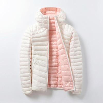 Women White Duck Down Jacket 2024 New Portable Double sided