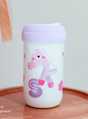 AKS卡通保温吸管杯高颜值学生316不锈钢奶茶杯儿童可爱便携水杯子