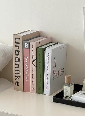 2P80ins假书英文书装饰书时尚简约粉色软装桌面装饰摆件摄影道具