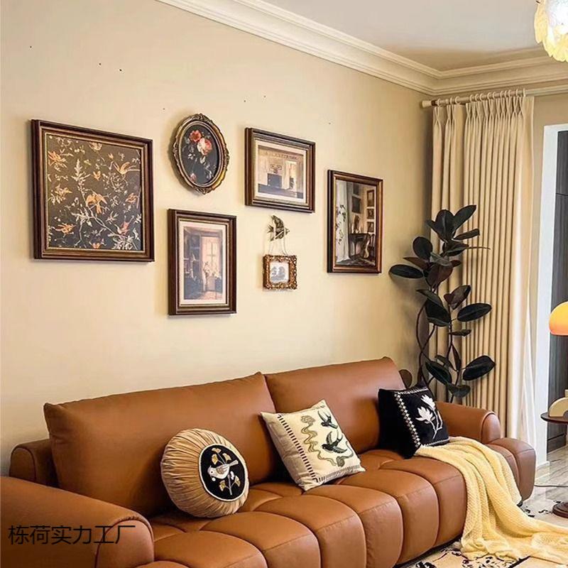 法式家用复古挂画卧室客厅餐桌背景墙沙发装饰画感大尺寸组合图片