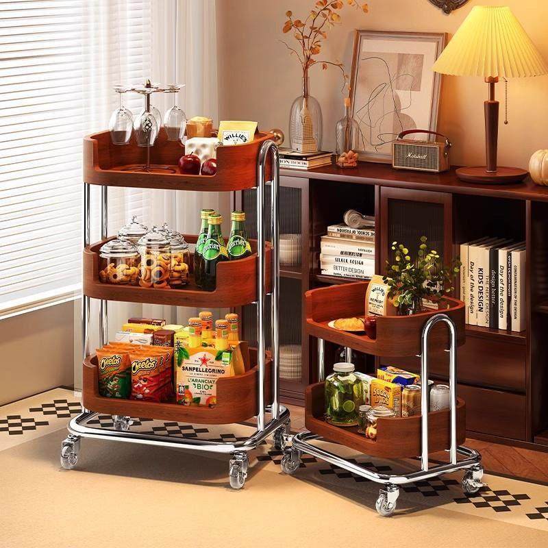 实木小推车零食置物架中古客厅可移动茶几沙发边几覆古水果收纳架,住宅家具,移动边几/推车,淘宝优惠券,粉丝福利购,淘宝优惠卷