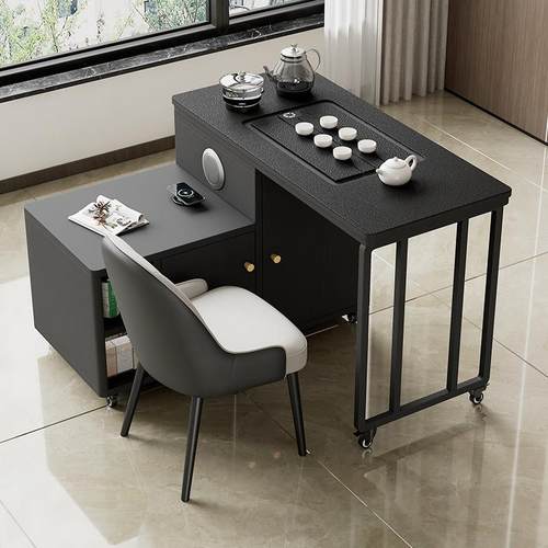 智能可移动茶台烧水壶一体书桌茶桌两用办公室小户型音响功夫茶车