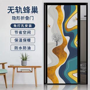 无轨折叠门隔断门家用阳台厨房卫生间衣柜推拉门推拉蜂巢隔断移门
