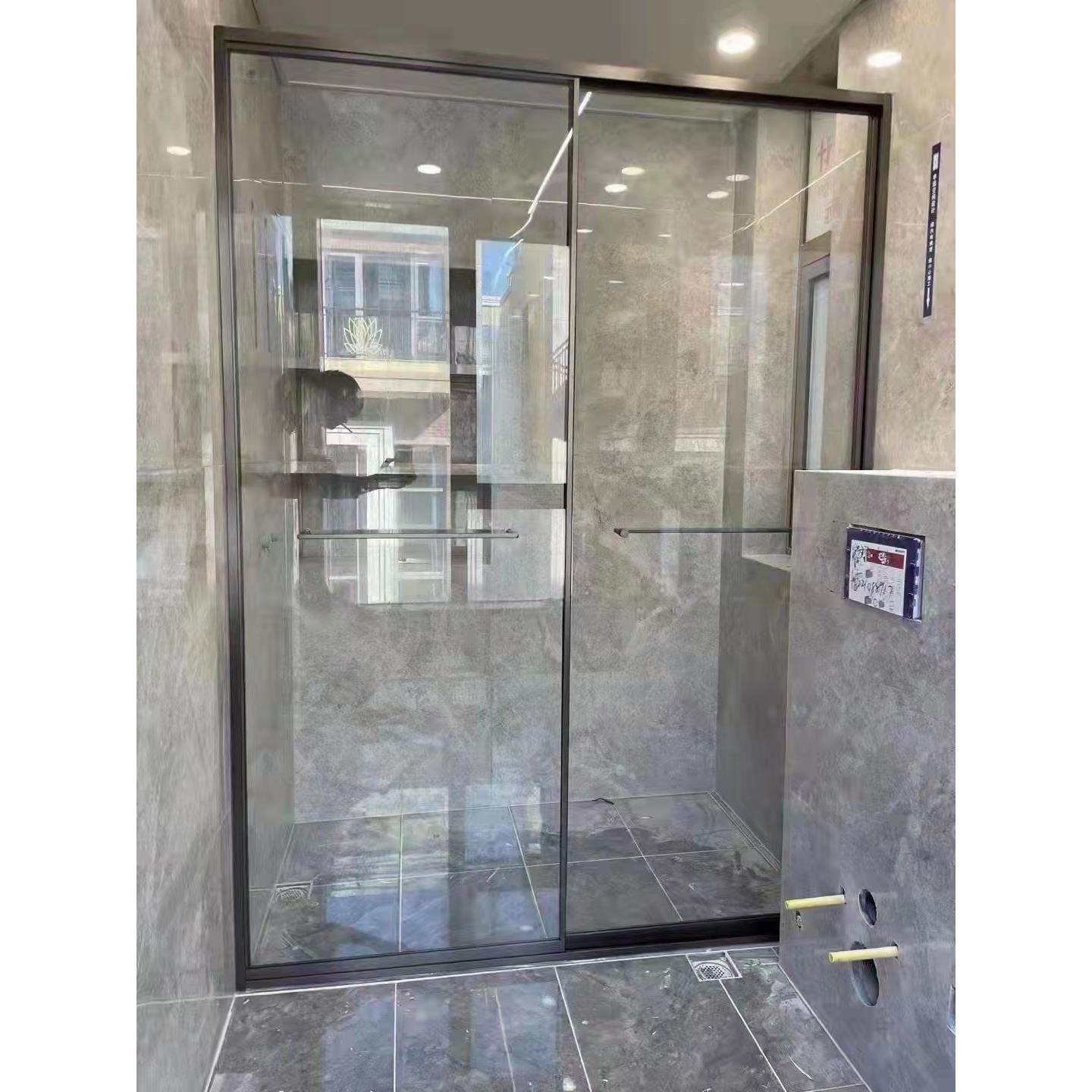 厦门卫浴淋浴房隔断全包框不锈钢极窄卫生间浴室干湿分离玻璃沐浴