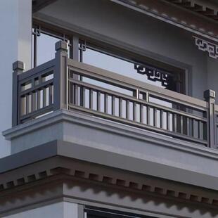 中式铝合金阳台护栏栏杆别墅庭院围栏室外扶手防护栏焊接工艺定制