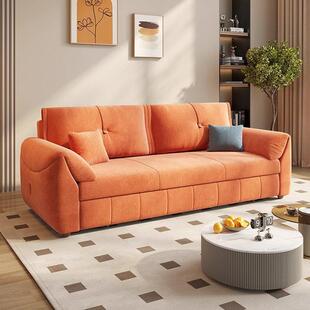 2025年新款棉绒网红小户型家用双人沙发床客厅多功能可折叠伸缩床