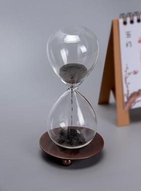 磁铁沙漏创意减压办公室桌面解压摆件磁力漏斗流沙家居装饰小礼物