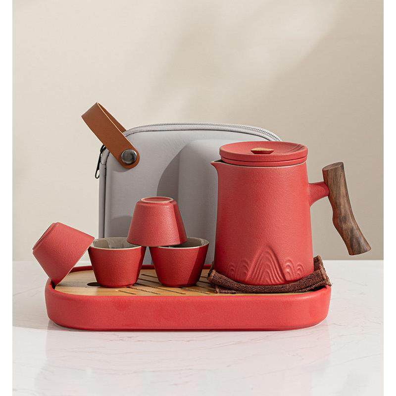 舟山旅行功夫茶具套装小型茶盘户外便携式陶瓷快客杯一壶四杯定制,餐饮具,旅行茶具,淘宝优惠券,粉丝福利购,淘宝优惠卷