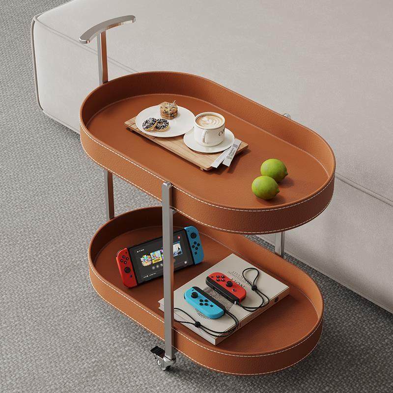 马鞍皮可移动推车现代简约沙发边带轮边几家用小户型椭圆形小茶几,住宅家具,移动边几/推车,淘宝优惠券,粉丝福利购,淘宝优惠卷