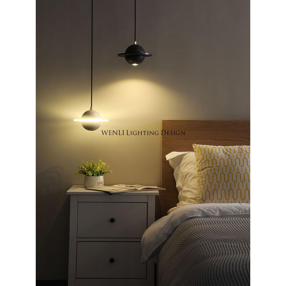 可升降星球小吊灯餐厅北欧现代简约吊线灯主卧房间卧室床头吊灯