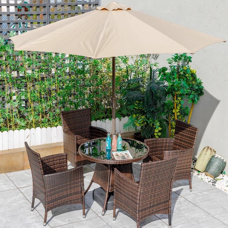 户外桌椅组合休闲庭院露天阳台室外院子露台花园藤编三件套小藤椅