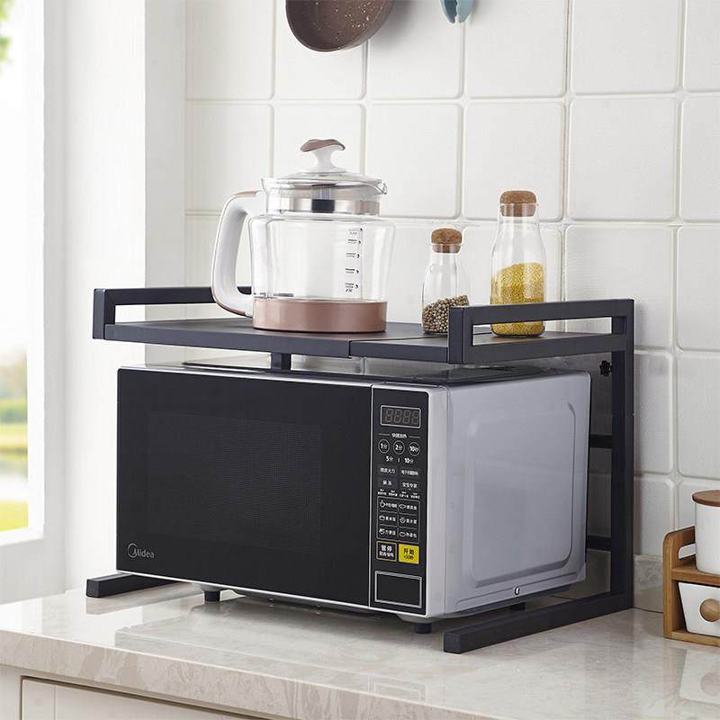 多功能厨房落地置物架可伸缩微波炉架子烤箱收纳家用双层台面桌面,厨房/烹饪用具,微波炉置物架,淘宝优惠券,粉丝福利购,淘宝优惠卷