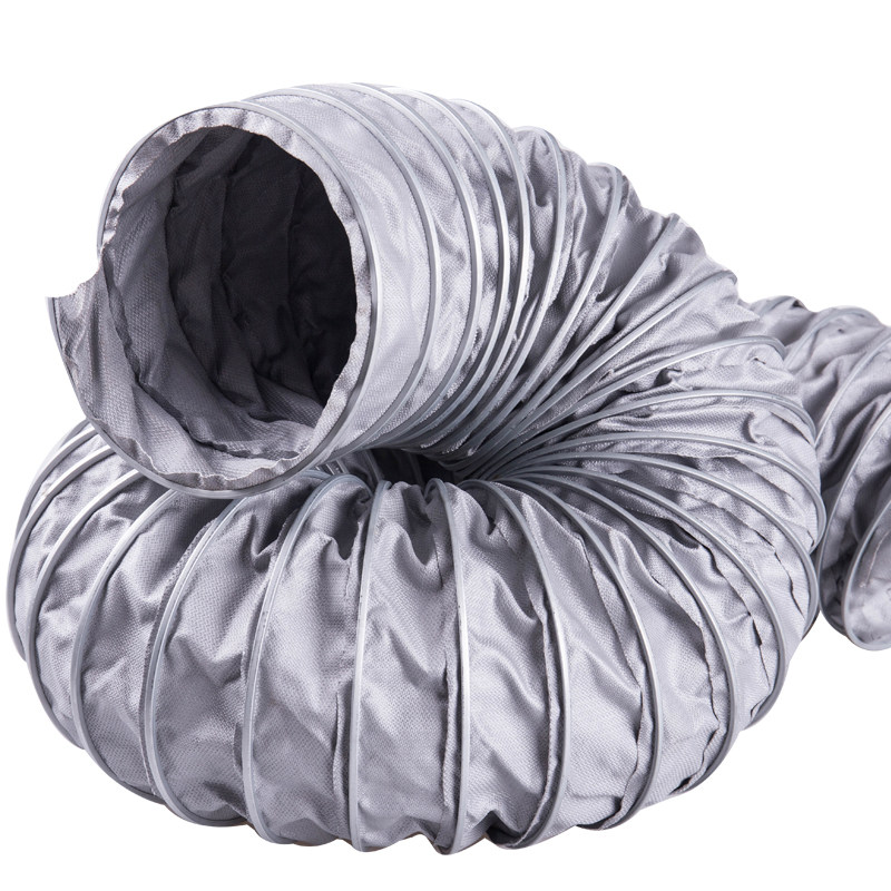 灰色防火软管耐高温450度锅炉烟囱排烟工业排风吸尘钢丝伸缩风管