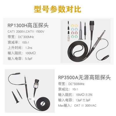 新示波器高压探头RP1300H/RP3500A/RP5600A/RP6150A探棒300MHz