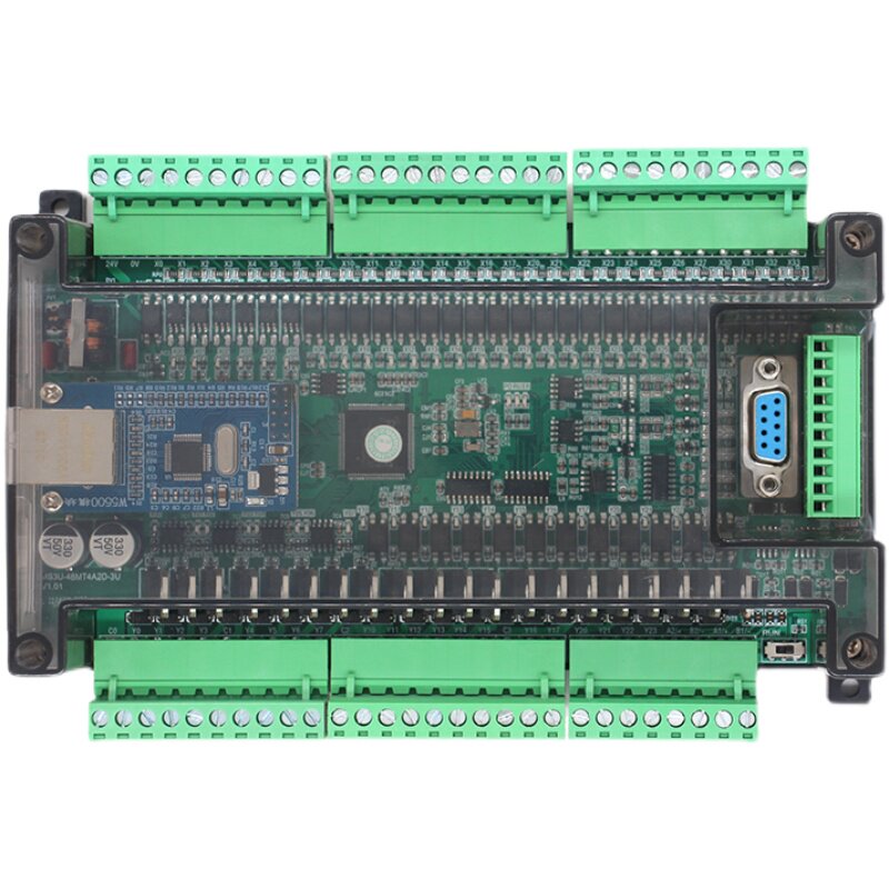FX3U PLC带以太网口24MR 32MT 48点 8轴控制器 2路RS485 连触摸屏