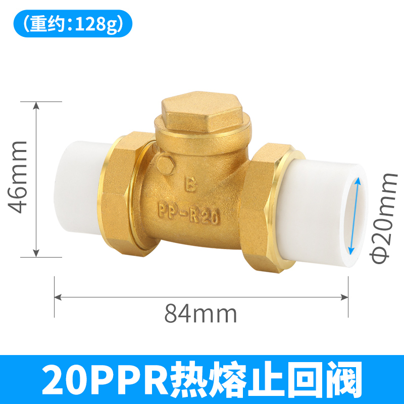 4分6分一寸全铜卧式止回阀20/25PPR活接水表单向阀自来水管配件PE