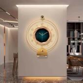 轻奢静音挂钟北欧时尚 现代简约家用表客厅壁挂时钟灯挂墙创意钟表