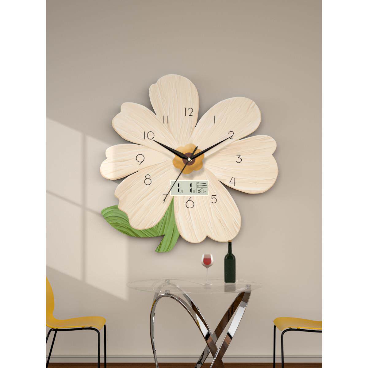 万年历网红挂钟客厅家用钟表静音表新款时钟挂墙免打孔石英钟挂表