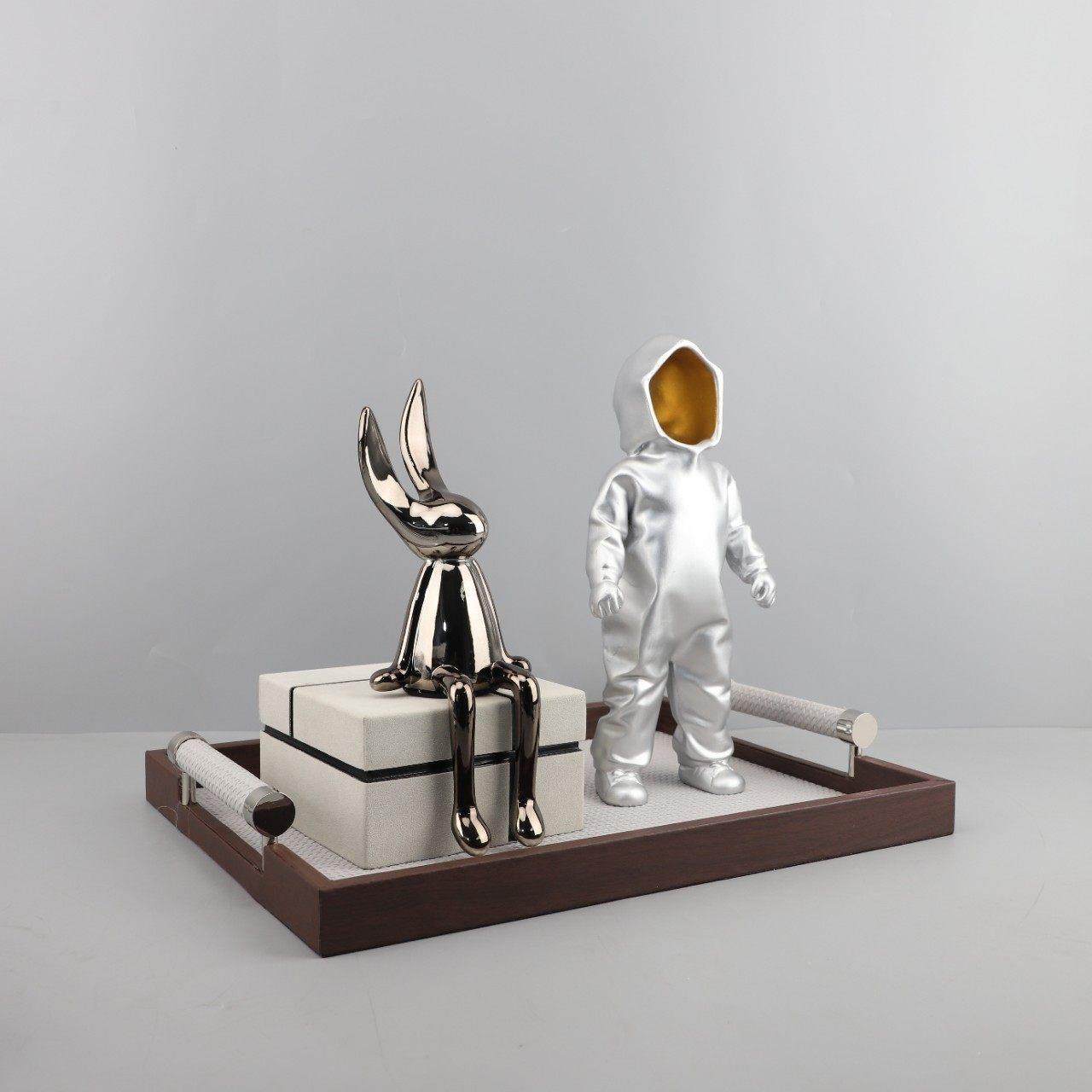 现代简约金属皮革方形手提收纳托盘摆件客厅茶几餐厅家居软装饰品,家居饰品,装饰摆件,淘宝优惠券,粉丝福利购,淘宝优惠卷