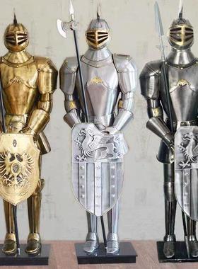 复古罗马盔甲武士大型落地摆件 商场KTV酒吧酒店大堂企业门厅家居