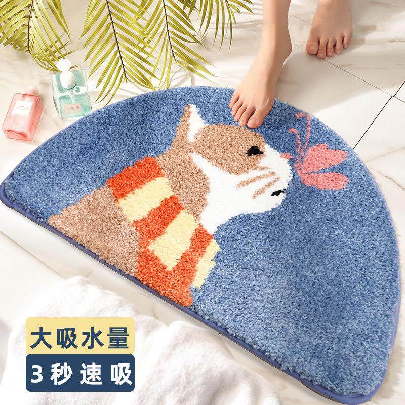 卡通半圆形地垫门垫进门浴室吸水防滑脚垫卫生间卧室门口地毯家用