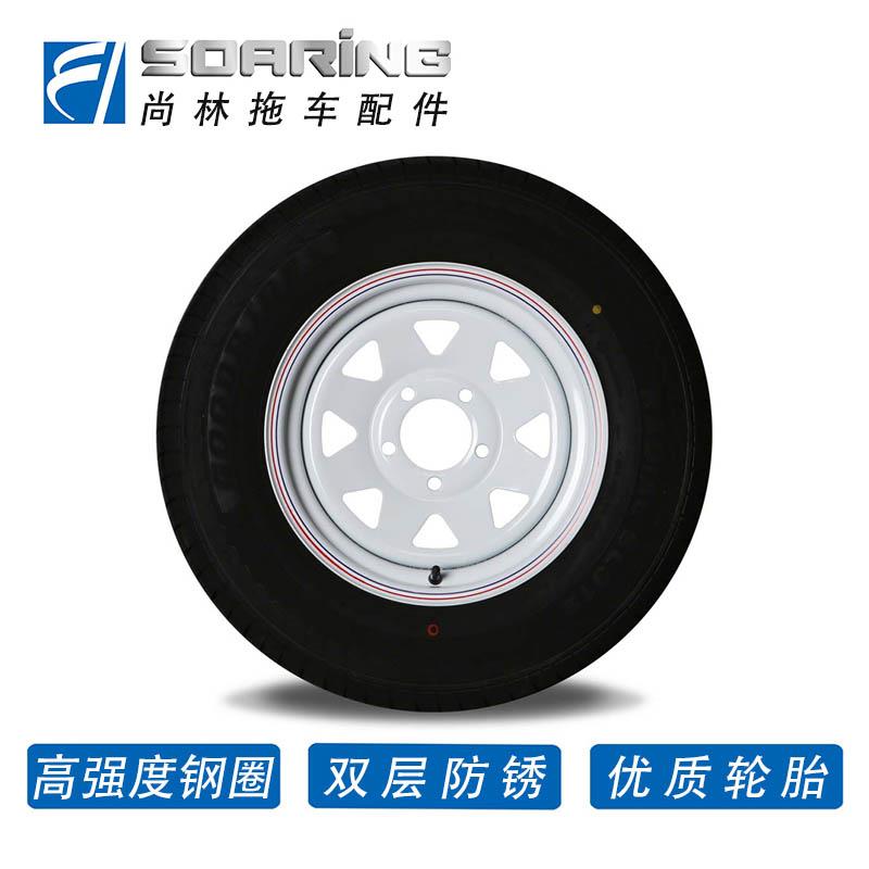 拖挂车轮4.80-12，钢圈轮胎组合5-114.3，小型拖车优质车轮