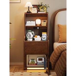 实木床头柜保险柜一体家用小型隐藏式防盗保险箱卧室收纳柜储物柜