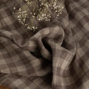 【馥芮白】文艺范雨露麻色织亚麻石磨砂洗麻料袍子连衣裙定制面料