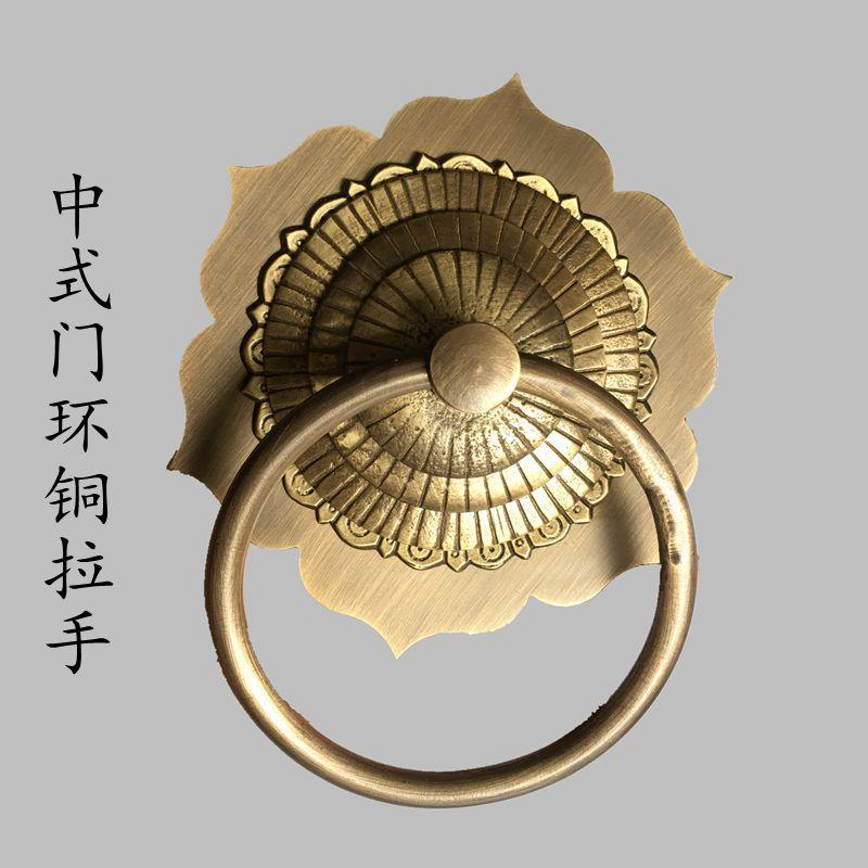 中式仿古大门拉手纯铜门环门把手兽头门环狮子头门环拉手老式拉环