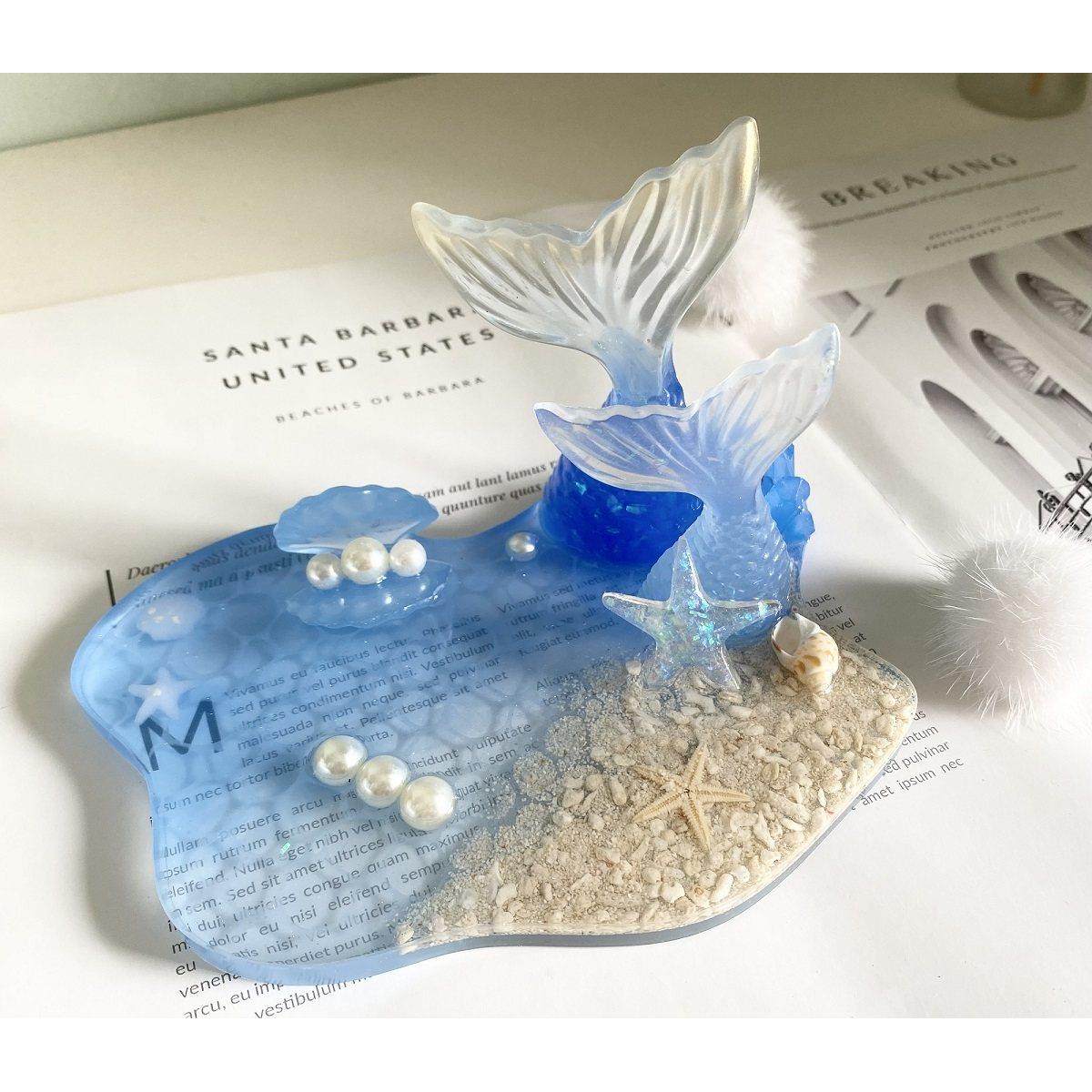 滴胶成品便携手机支架海洋风人鱼尾夜灯卧室玄关摆件定制闺蜜礼物,家居饰品,装饰摆件,淘宝优惠券,粉丝福利购,淘宝优惠卷