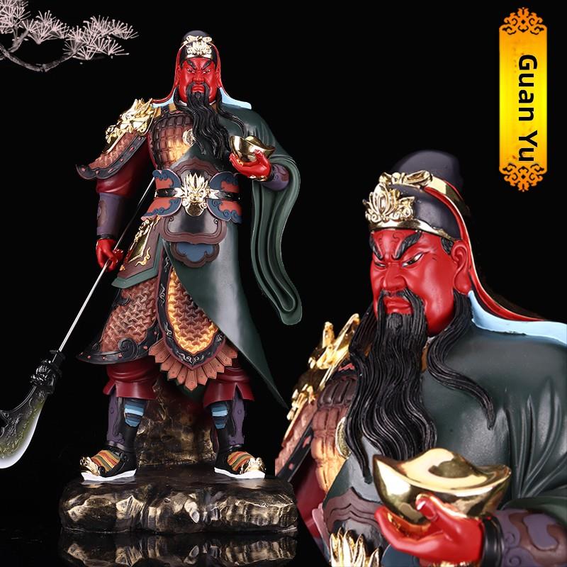 霸气关公像树脂元宝财神爷店铺招财供奉威武武财神关二爷佛像摆件