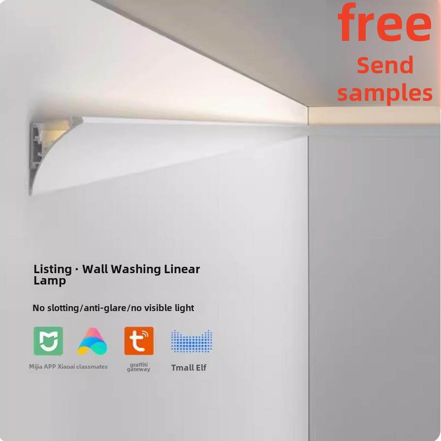 无天花板表面安装的洗墙机线性灯客厅石膏线灯条反射灯槽Led顶角