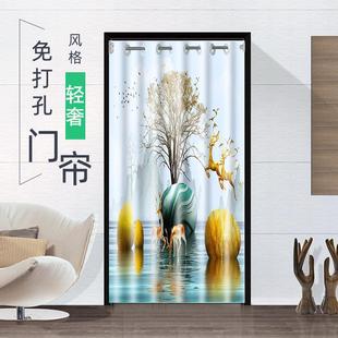 门帘家用免打孔厨房遮挡帘卧室空调挡风防冷气门帘2024新款高档