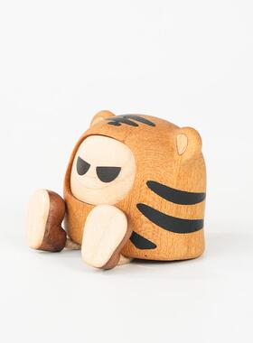 原上城原实木小老虎生挂肖创件啸啸虎件创意摆日HOQ常送礼