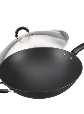 美思工房铁锅老式Metier\/圆铁锅炒锅煤气灶专炒菜锅家涂用无层不