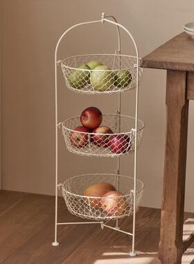 铁艺厨房菜URR多篮置物架家用蔬菜水子收果纳篮层落地展示架置物
