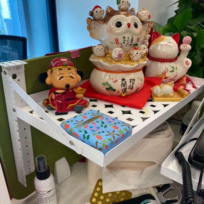 公室物架挂置式收恒力盈纳挂篮办公桌风工位悬挂花架铁屏艺架子办