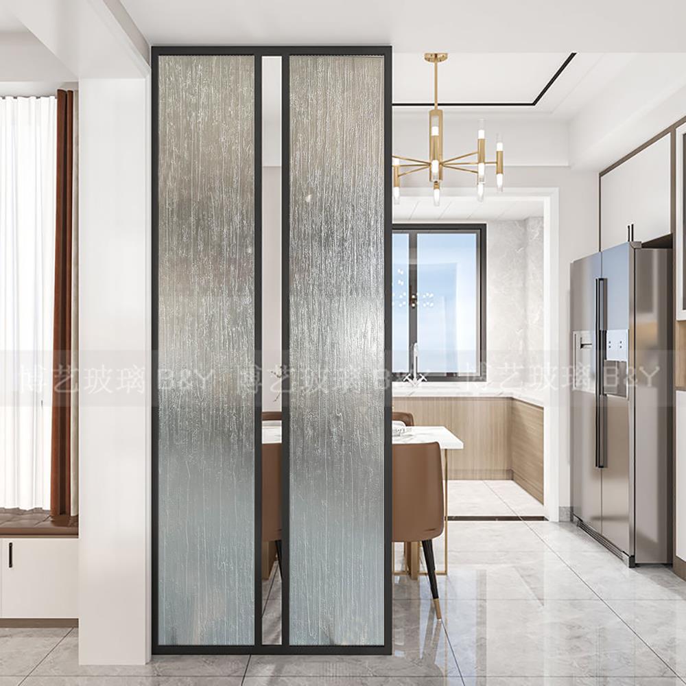 简约艺玻璃雕刻肌玄关隔断移门术雕刻肌里里厂家装饰玻璃隔轻奢断