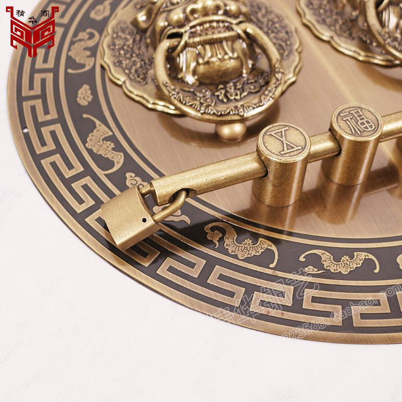 中式精华阁门环狮头虎头麒麟椒图子拉手纯铜头祠堂大门把兽手古复