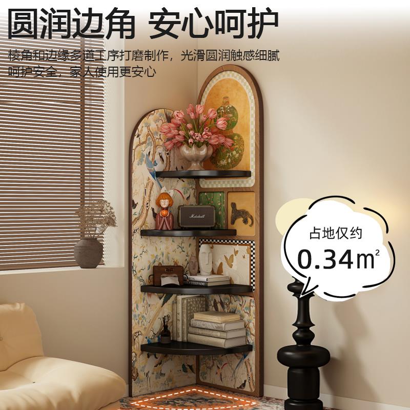 转书架落地置物架卧墙室简易床书柜头xl-33客厅角收纳角架多层储