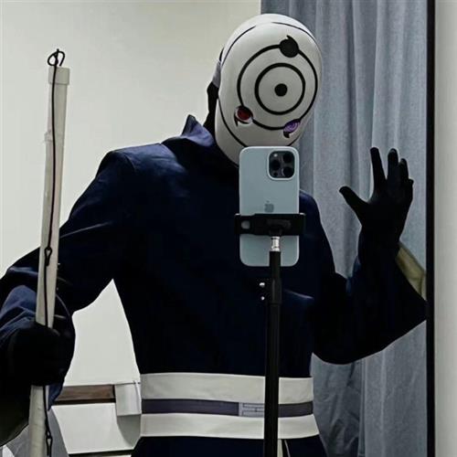 白面具cos服火影忍者木叶村宇智波带土晓组织服轮回眼写轮眼面罩