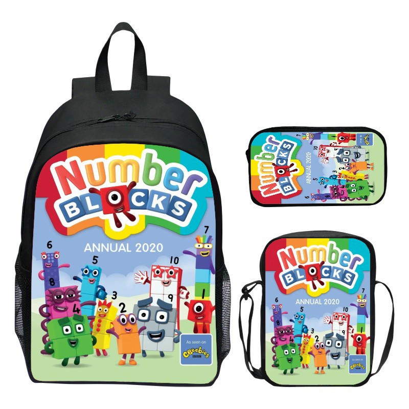 16寸儿童书包套装Number Blocks数字积木小学生背包幼儿园双肩包