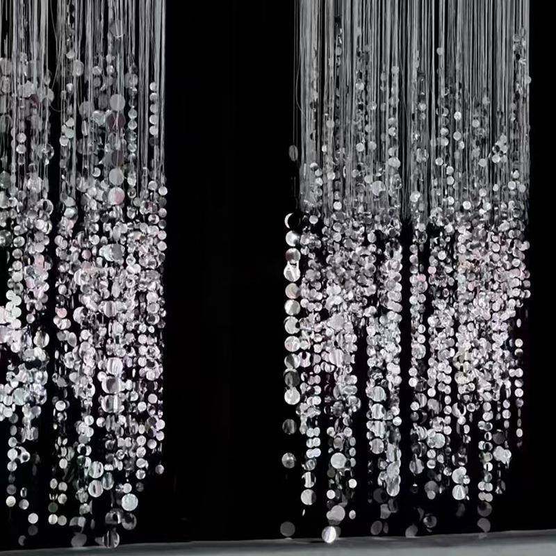 婚庆成品吊顶装饰婚礼堂银色亮片挂件舞台线帘流苏圆片路引装饰帘,清洗/食品/商业设备,风口/风叶/风机配件,淘宝优惠券,粉丝福利购,淘宝优惠卷