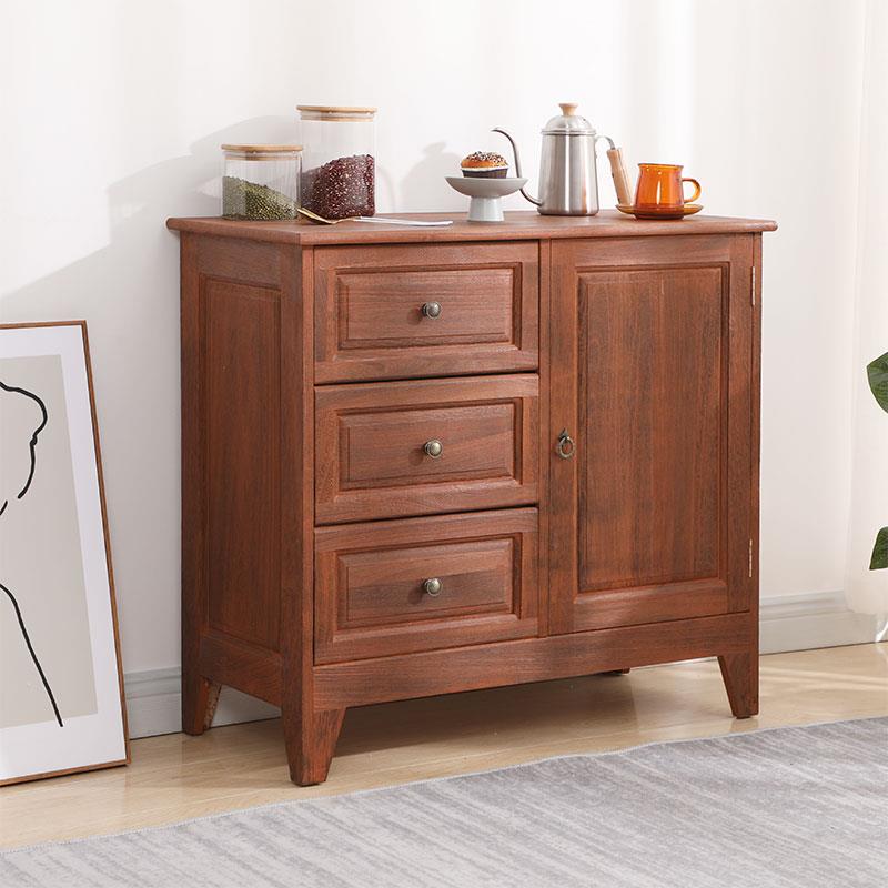 K8斗柜实木美式收纳储物小柜子五斗柜客厅靠墙家用餐边柜卧室置物