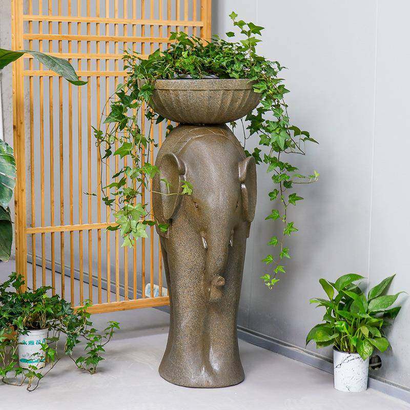 创意大象花盆花园布置艺术户外庭院装饰别墅门口大花盆摆件,金属材料及制品,金属加工件/五金加工件,淘宝优惠券,粉丝福利购,淘宝优惠卷
