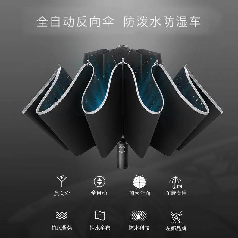 左都全自动反向伞可印制logo车载可用LED电筒照明晴雨两用折叠伞,金属材料及制品,金属加工件/五金加工件,淘宝优惠券,粉丝福利购,淘宝优惠卷