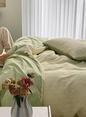 60支提花长绒棉四件套文艺小清新全棉纯棉水洗棉床上被套床单床品